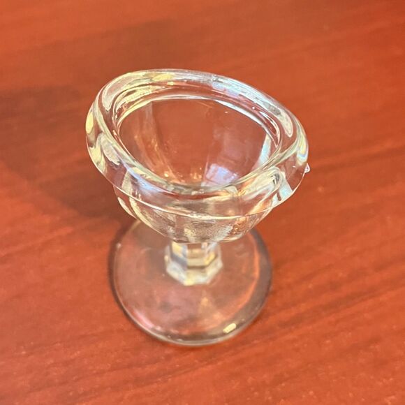 Antique Glasco Eye Wash Cup Pedestal Base Pressed Glass Medical Apothecary Decor - Picture 4 of 4